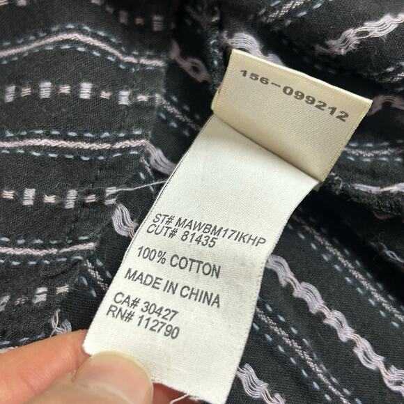 True Religion Mens Western Pearl Snap Button Up Long Sleeve Shirt Size L Striped - Picture 9 of 11